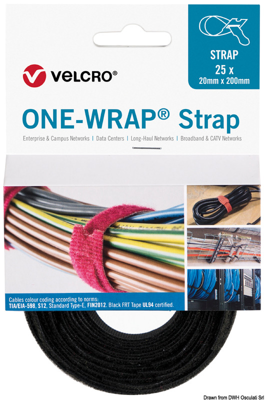 Attache-câbles ONE-WRAP® de marque VELCRO® - rouge - 20 x 200mm x