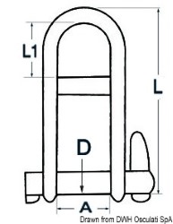 Bøjle m. bundne låsestift AISI 316 5 mm