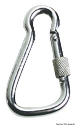 Hook carabiner AISI 316 w.safety mór tread 23 mm