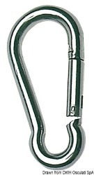Hook carabiner AISI 316 6 mm
