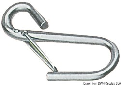 S.S. safety hooks w/spring lock 95 mm 