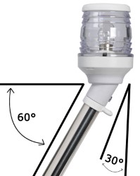 360° pull-out white pole light 30° on axis  