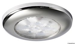 Vljudnost svetleči obroček krog iz nerjavečega jekla 6 belih LED