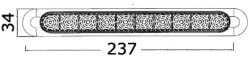 Plafoniera lineare in finitura inox AISI 316 