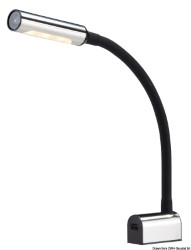 Articulated reading LED spotlight SS + black silicone 