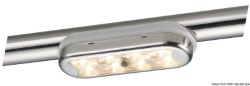Plafoniera Bimini inox compatta a 8 LED fondo curvo, con interruttore