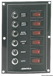 Pionowy panel sterowania 6 przełączników 6 bezpieczników