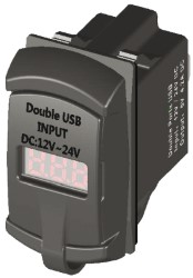 Prise double USB-A + voltmètre 