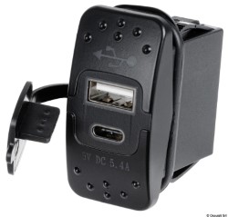 USB-A-Buchse + USB-C 