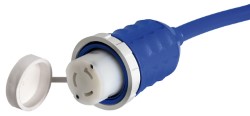 Pre-mounted cap + cable blue 15 m 50 A 