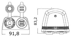 Zapaľovač + USB zásuvka dvojité w / plášťa