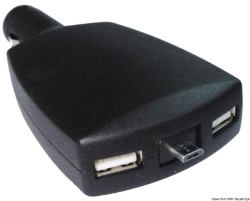 Dubbele USB-adapter + intrekbare micro-USB