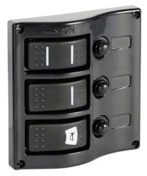 Control panel 3 flush rocker switches pol.graphite 