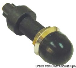 Watertight brass push button black 