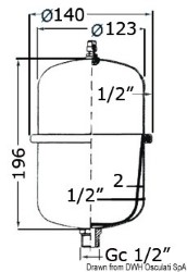 Accumulatortank f. verse w. pomp/boiler 2 l