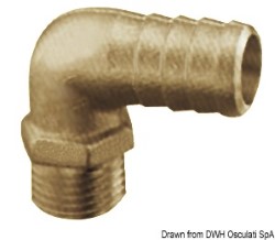 Brass hose adapter 90° 1