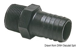 Male hose adapter black polycarbonate 1