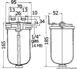Diesel / gasol. dekanter filter