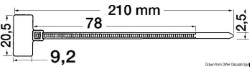 Collier nylon avec plaquette 2,5 mm x 210 mm 