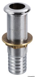 Skin fitting w/chromed brass hose 22.5 mm 