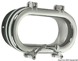 Oval chromed brass portlight 160 x 380 mm 