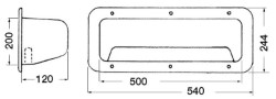 ABS-Seitenablage weiß m. Netz 540 x 244 x 120 mm 