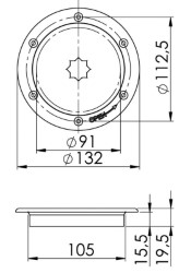 Escotilla de inspección AISI 316 paso 91 mm