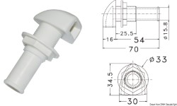 Пластиковый переходник для вентиляционного шланга Ø 16 мм