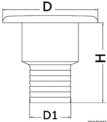 Пробка заливной горловины из хромированной латуни, прямая FUEL 38 мм