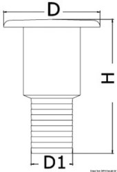 Крышка заливной горловины из хромированной латуни с длинной горловиной WASTE 38 мм