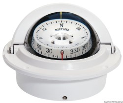 Compass Ritchie Voyager 3 "încastrat alb / alb