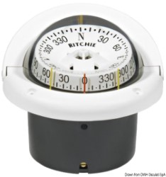 Ritchie Helmsman Compass 3 "3/4 вдлъбната бяло / б.