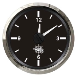 Horloge au quartz noir/polie 