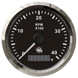 Gcuntar réabhlóid 0-4000 RPM dubh / snasta