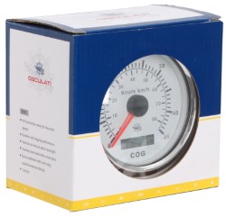 Snelheidsmeter met GPS-kompas wit/glanzend