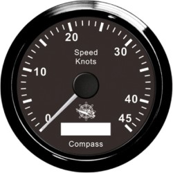 Snelheidsmeter met GPS-kompas zwart/zwart