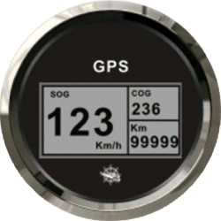 Speedometer kompas mile tæller GPS sort / blank