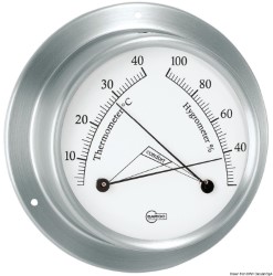 Barigo Sky Hygro-termometer satined SS / vit
