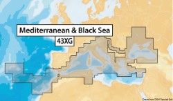 Морская карта Navionics XL9-43XG Средиземное, Черное море, Канарские и Азорские острова