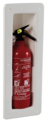 Snap-in recess extinguisher compartment 