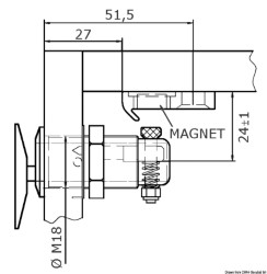 Fermeture Flush Lock ovale type A magnétique 