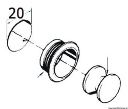 Maçaneta de latão cromado + anel de 16 milímetros