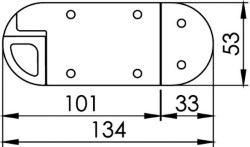 Opružni graničnik za vrata polirani AISI316 134x53x16h