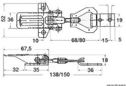 Lock w/adjustable SS lever 250 kg 