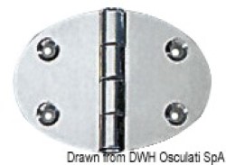 Ovaal scharnier 48x67 mm stiftbevestiging 2 mm