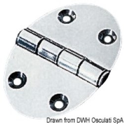Oval hinge 56x78 mm stud mounting 2 mm 