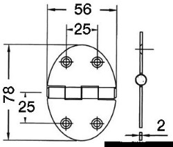 Петля овальная 56х78 мм, крепление на шпильку 2 мм