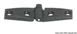 Reinforced nylon hinge, black 82x26 mm 