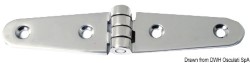 Hinge, long wing polished SS 152x29 mm 