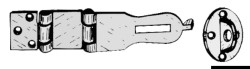 Застежка и скоба хромированная латунь 140x35 мм